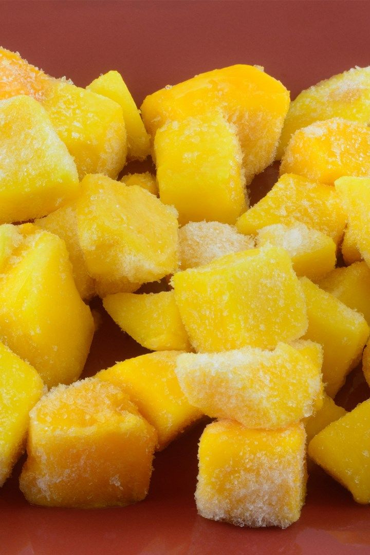 Frozen mango slices